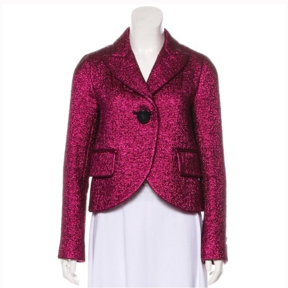 Marc Jacobs Jackets & Blazers - MARC JACOBS Metallic Pink Boucle Silk Wool Jacket